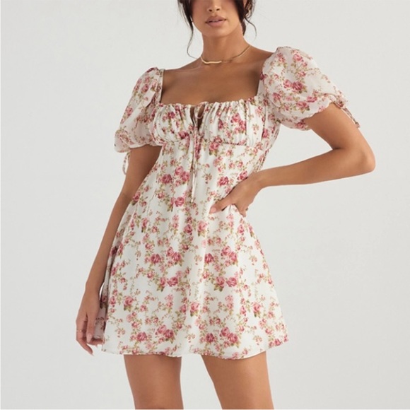 HOUSE OF CB 'Princess' Rose Print Mini Dress NWOT - Picture 5 of 8